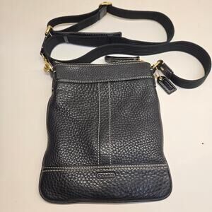 Coach 10285 Black Pebble Leather Y2K Legacy Swingpack Crossbody Messenger Bag